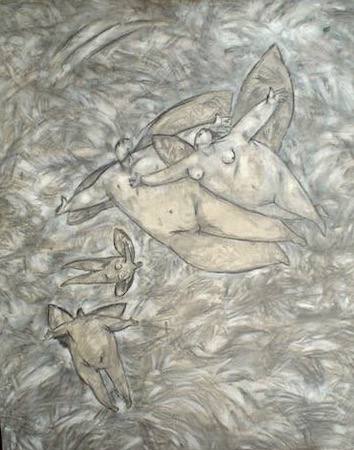 El Vuelo II (The Flight II), pencil on board, 2006
