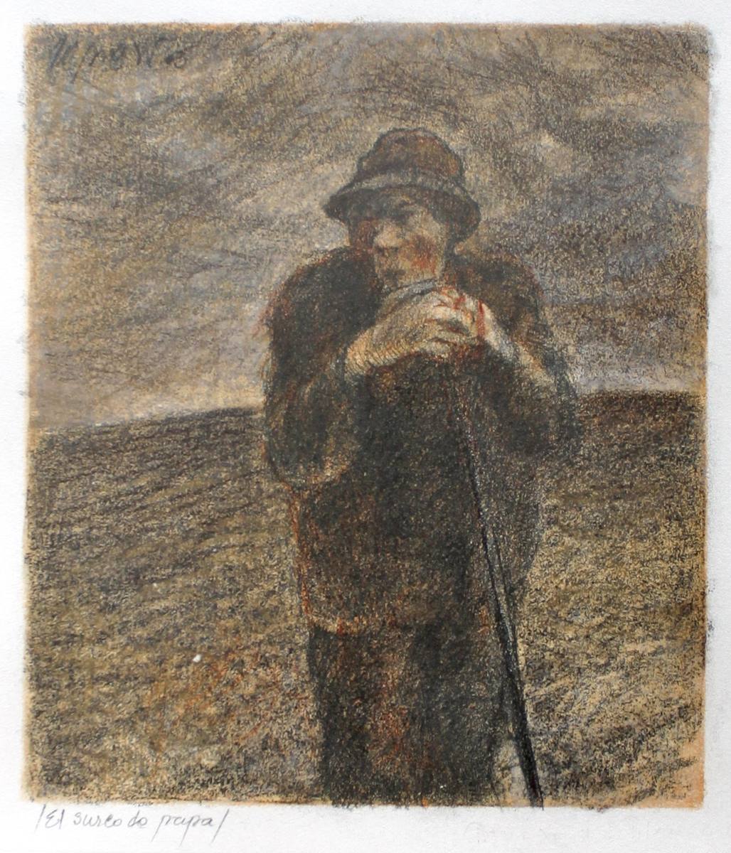 El Surco de Papa (The Potato Farmer), ink and charcoal, 2003