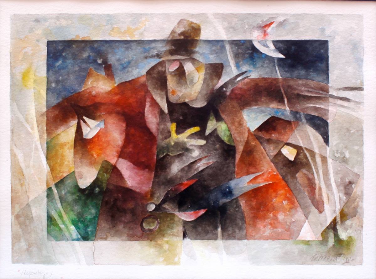 Scarecrow, watercolour, 1988