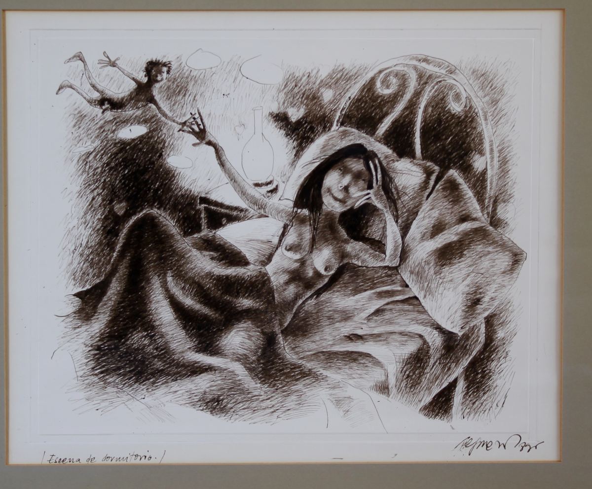 Escenas de Dormitorio, ink on paper, 1989