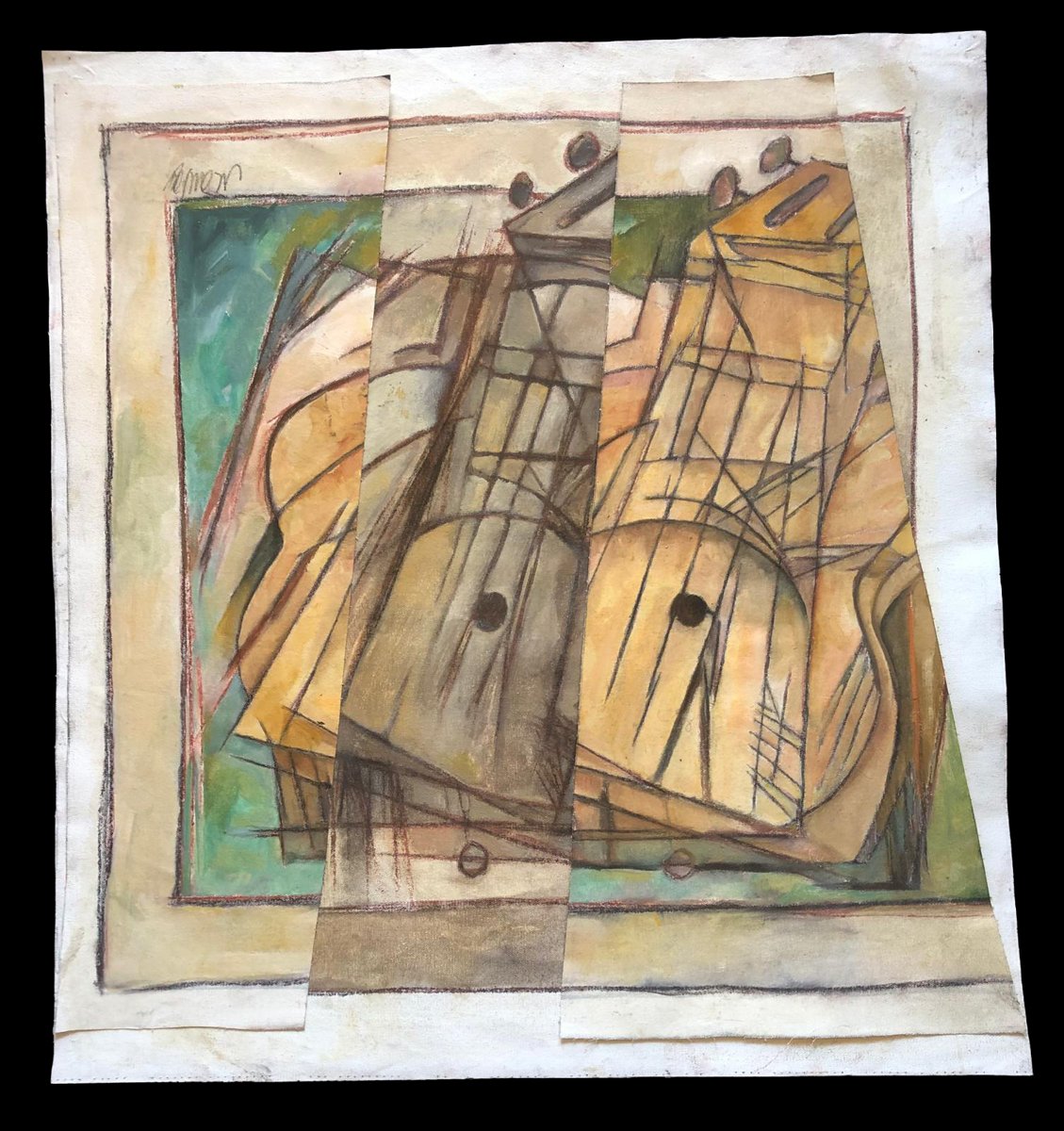 Instruments, mixed media on canvas