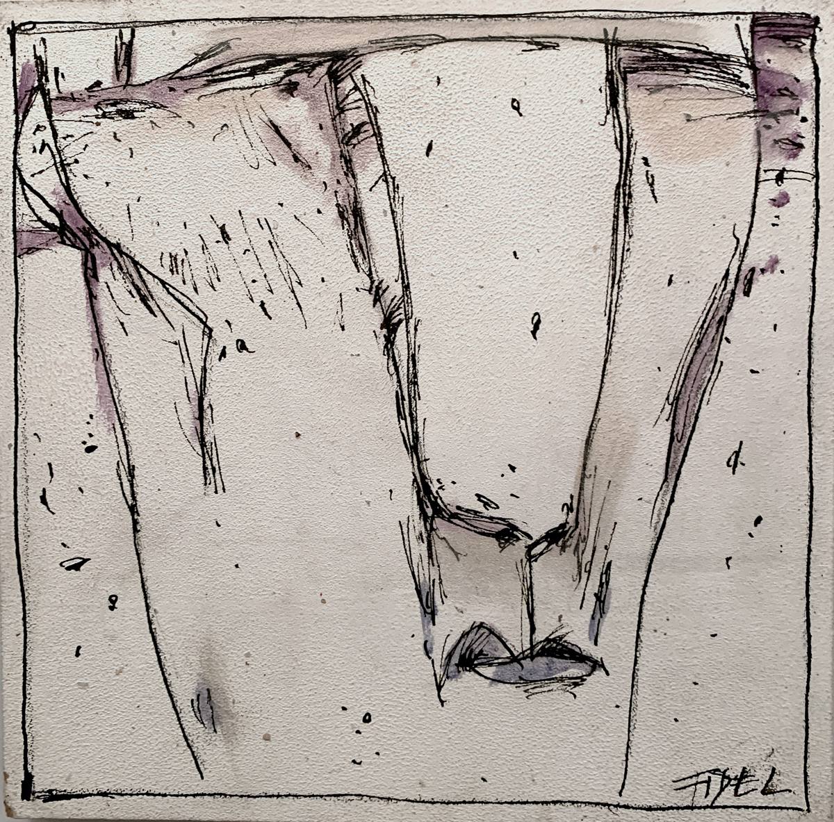 Face II, pencil, ink and acrylic on MDF board, 2011