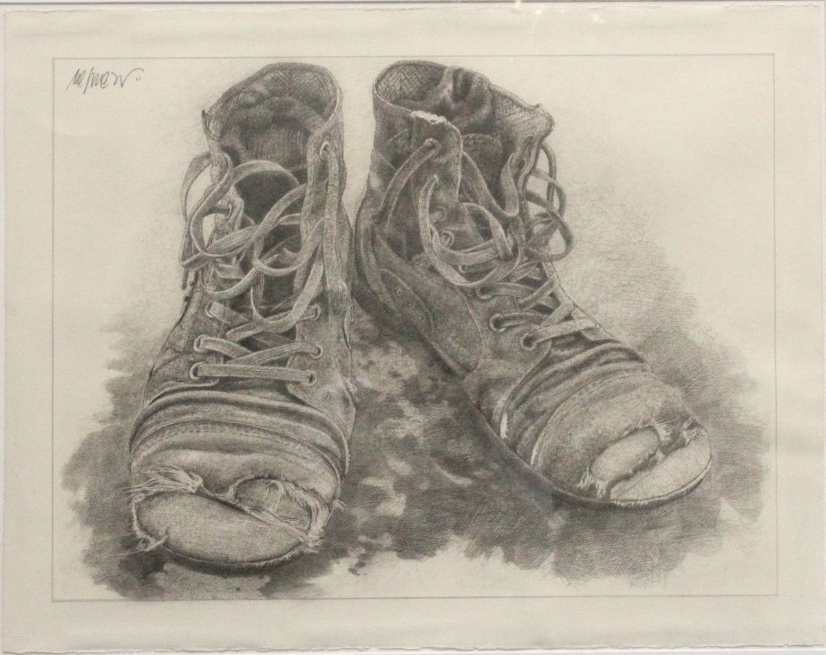 Andrew's Shoes, pencil on paper, 2011